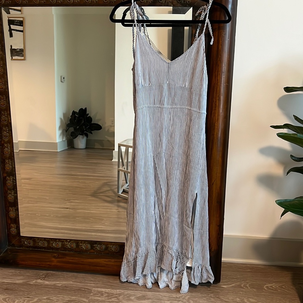 Abercrombie & Fitch | Tea length, striped dress